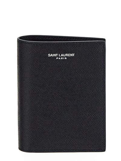 Saint Laurent Paris Credit Card Wallet In Black