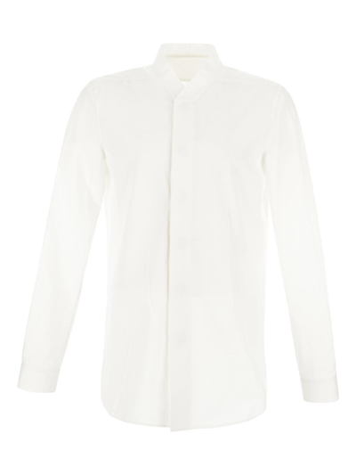Rick Owens Snap Collar Faun Shirt In White