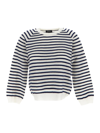Apc Pull Lilas Striped Wool Sweater In White