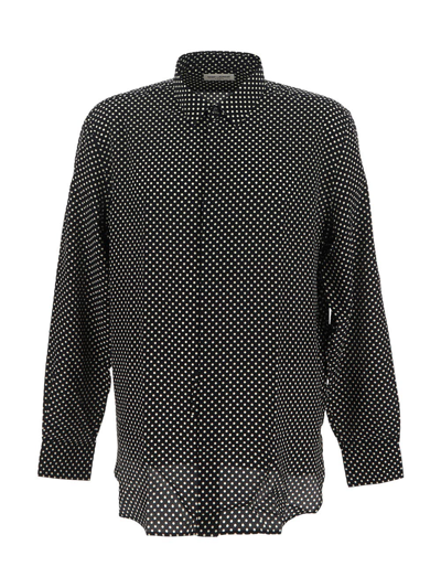 Saint Laurent Silk Shirt In Black  