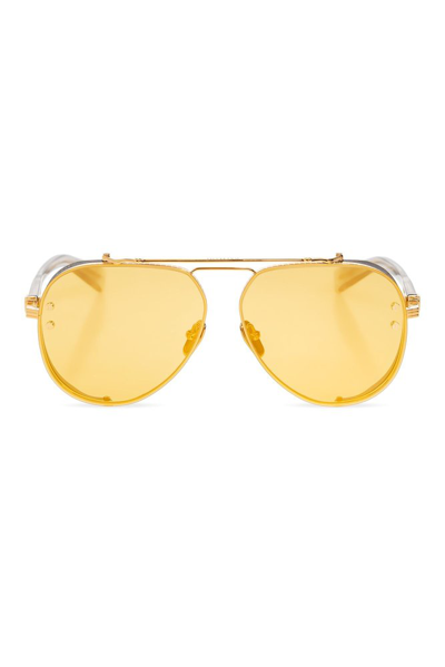 Balmain Eyewear Capitane Pilot Frame Sunglasses In Gold