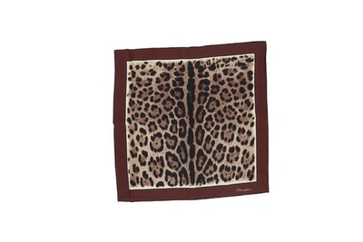Dolce & Gabbana Leopard Printed Square Scarf In Multi