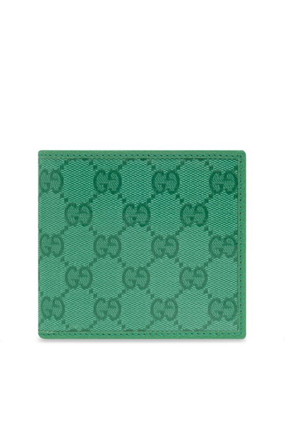 Gucci Monogrammed Folding Wallet In Green