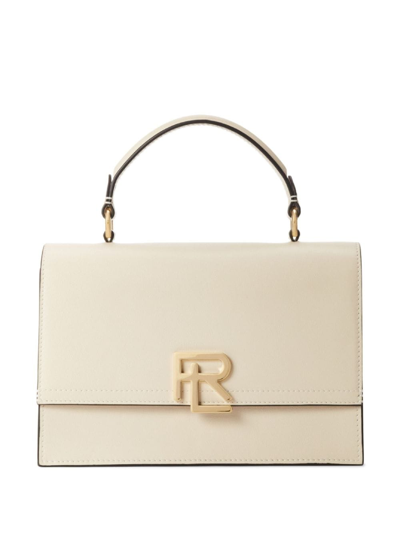 Ralph Lauren Rl Flap Leather Top-handle Bag In White