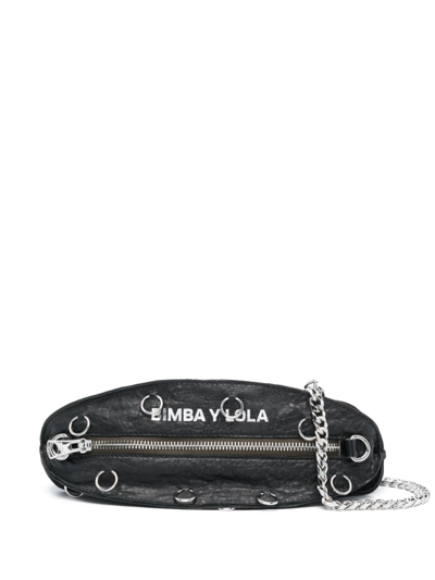 Bimba Y Lola Pelota Leather Crossbody Bag In Negro