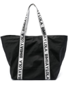 Bimba Y Lola Logo-print Strap Tote Bag In Black