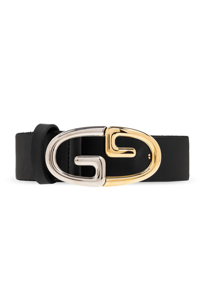 Gucci Gg Logo Buckle Belt In Black