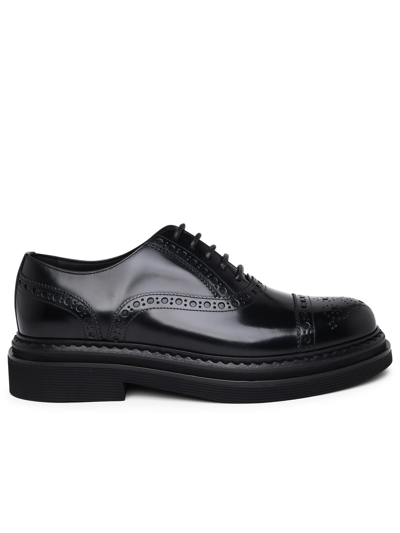DOLCE & GABBANA DOLCE & GABBANA MAN DOLCE & GABBANA DAY CLASSIC BLACK LEATHER LACE-UP SHOES