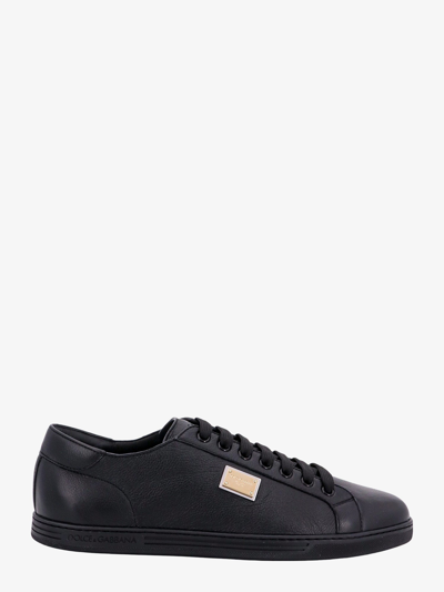 Dolce & Gabbana Leather 'saint Tropez' Sneakers In Black