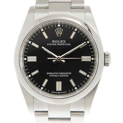 Pre-owned Rolex Oyster Perpetual 36 Automatic Chronometer Black Dial Watch 126000bkso