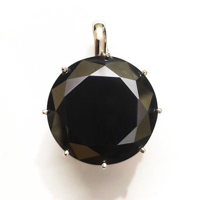 Pre-owned Ambika 350 Ct Black Diamond Pendant 8 Prong Quality Aaa Certified Christmas Gift In White