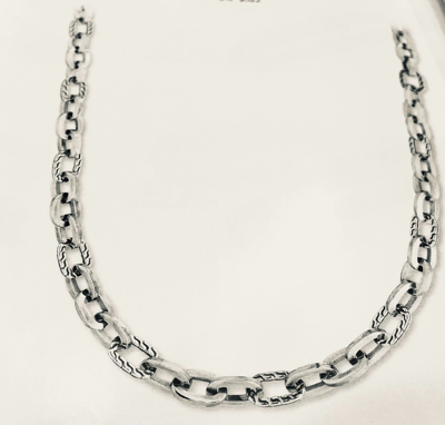 Pre-owned Phillip Gavriel Sterling Silver 24" Mens Italian Cable Link Chain Necklace 6mm