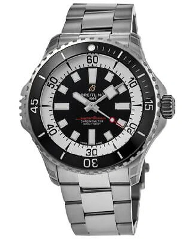 Pre-owned Breitling Superocean Automatic 46 Black Dial Steel Men's Watch A17378211b1a1