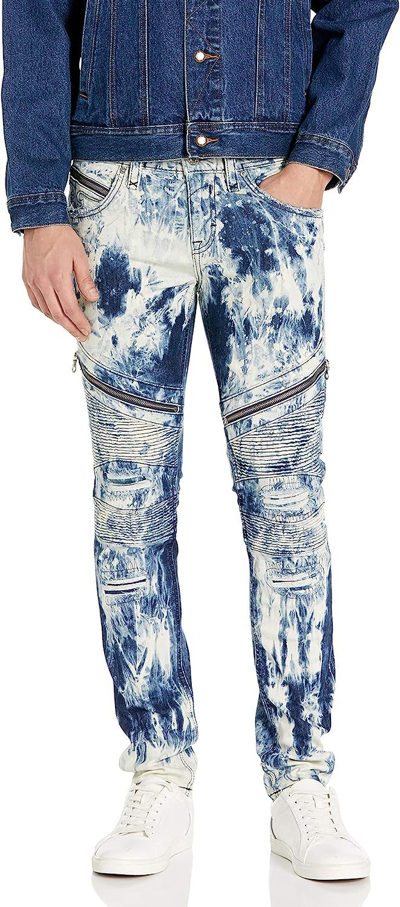Pre-owned Rock Revival Men's Daviday S208 Skinny Leg Jean In Tie Dye Light Blue