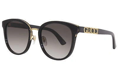 Pre-owned Gucci Gg1190sk 001 Sunglasses Women's Black/grey Gradient Square Shape 56mm In Gray