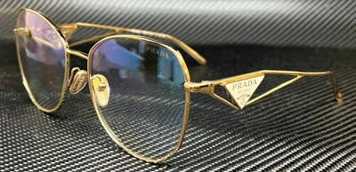 Pre-owned Prada Pr 57ys Zvn08n Pale Gold Clear Blue Women's 57 Mm Sunglasses