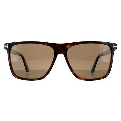 Pre-owned Tom Ford Sunglasses Fletcher Ft0832 52h Dark Havana Roviex Polarized 59mm In Brown