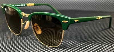 Pre-owned Ray Ban Rb2176 136885 Green Brown Folding Men's 51 Mm Sunglasses In Gold