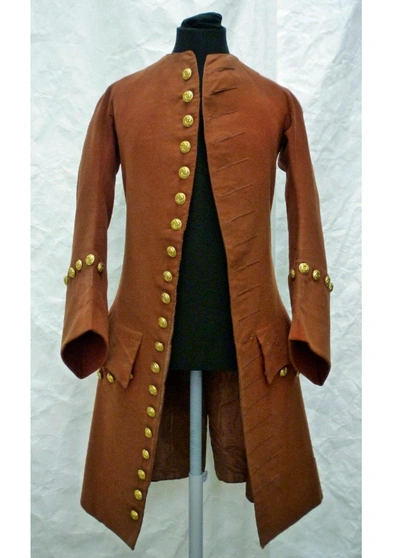 Pre-owned 100% Military Hunting Frock Style Buttons Closure Wool Coat In Same