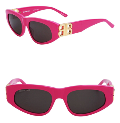 Pre-owned Balenciaga Dynasty 0095 Fuchsia Pink 006 Fashion Bb Logo Sunglasses Bb0095s In Gray