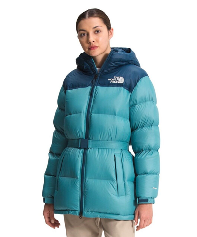 Pre-owned The North Face Womens  Nuptse Belt Mid 700-down Jacket Hooded-blue