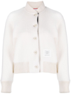 Thom Browne Rwb-stripe Bomber Jacket In White