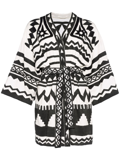 Eres Lakota Geometric-print Dress In Blanc_noir