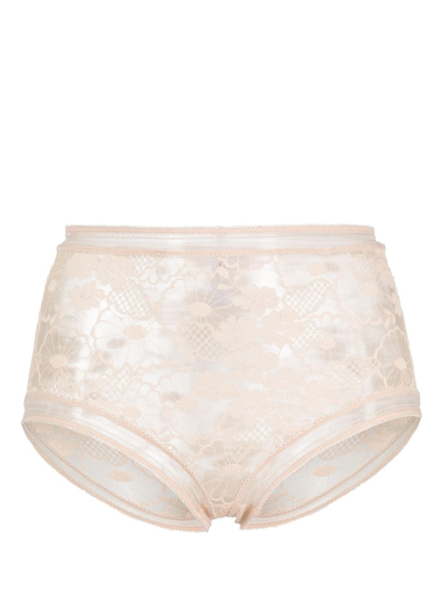 Eres Acacia High-waisted Lace Briefs In Neutrals