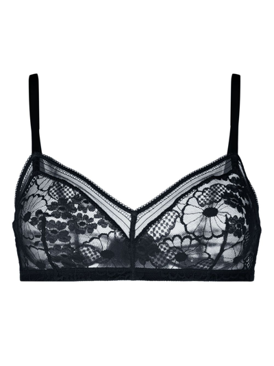 Eres Royal Triangle Lace Bra In Blue
