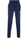 Moschino Straight Leg Trousers With Teddy Bear Motif In Blue