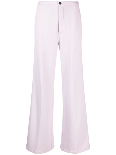 Forte Forte High-waisted Cotton Palazzo Pants In Purple