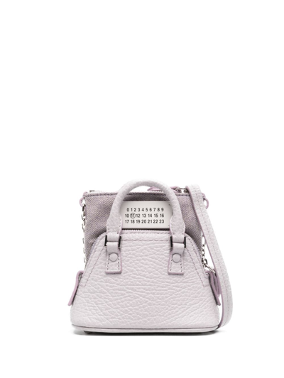 Maison Margiela Mini 5ac Leather Tote Bag In Purple