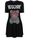 Moschino Logo-print T-shirt Dress In Black