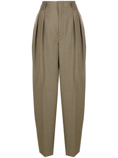 Lemaire Wide-leg Wool-blend Trousers In Beige