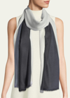 Sofia Cashmere Cashmere Ombre Scarf In Black White