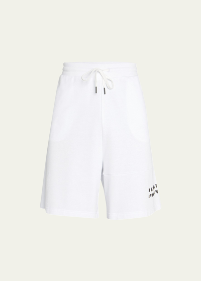 Moncler Men's Logo Sweat Shorts In White