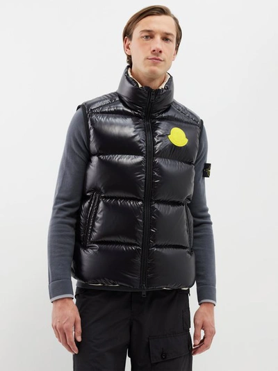 Moncler Sumido Logo-patch Quilted Down Gilet In Black