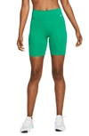 Nike One Mid-rise Bike Shorts In Neptune Green/ White