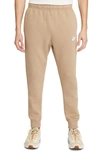 Nike Club Pocket Fleece Joggers In Khaki/ Khaki/ White