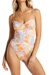 Billabong Paradise Cove Underwire One-piece Swimsuit In Orange Multi