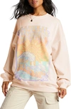 Billabong Ride In Cotton Blend Graphic Sweatshirt In Antique White 1