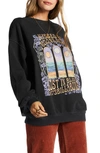Billabong Ride In Cotton Blend Graphic Sweatshirt In Black Sands 1