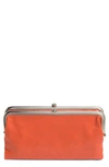 Hobo Lauren Leather Double Frame Clutch In Zinnia