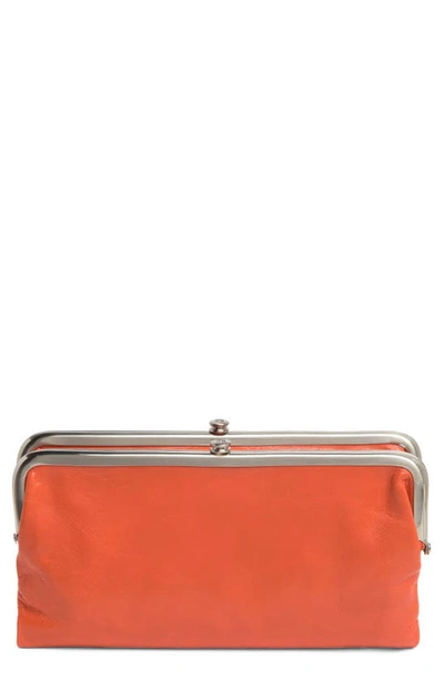 Hobo Lauren Leather Double Frame Clutch In Zinnia