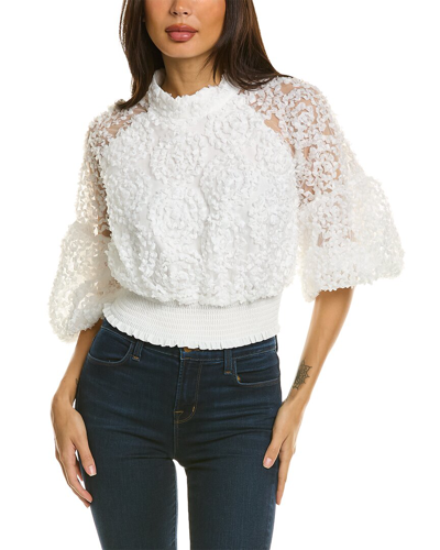 GRACIA GRACIA RIBBON MESH BLOUSE