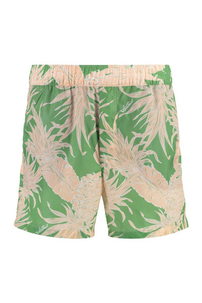Valentino Pineapple-print Cotton Shorts In Pineapple Print Green