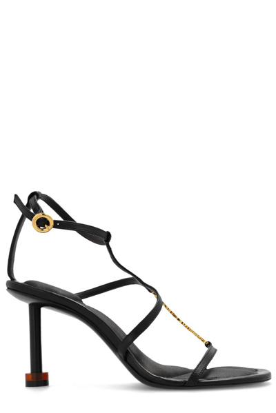 Jacquemus Charm Strap Heeled Sandals In Black
