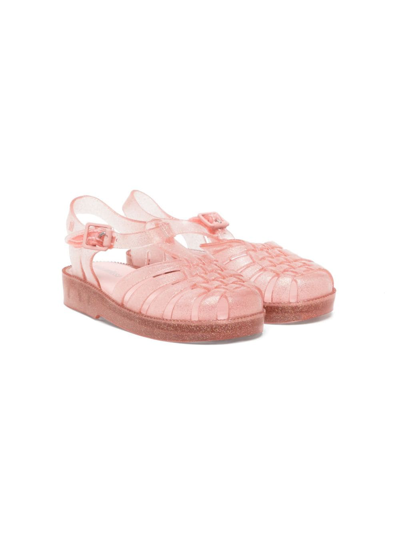 Mini Melissa Kids' Possession Glitter-detail Jelly Shoes In Pink