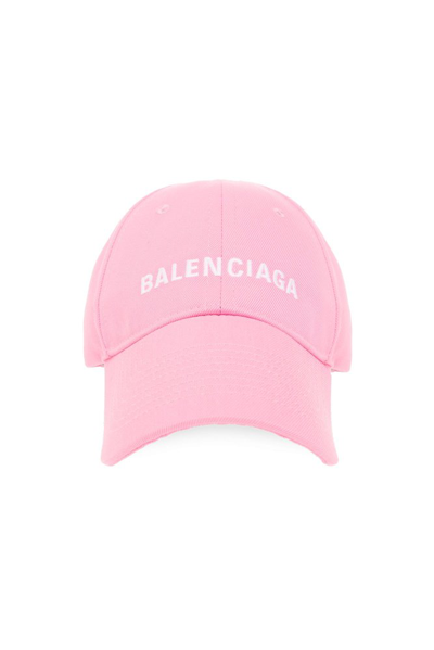 Balenciaga Kids Logo Embroidered Baseball Cap In Pink