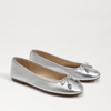 Sam Edelman Women's Felicia Luxe Emblem Bow Ballet Flats In Silver